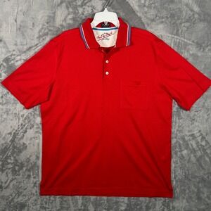 Paul & Shark Yachting Polo Shirt Mens 2XL Red Short Sleeve Cotton Pocket